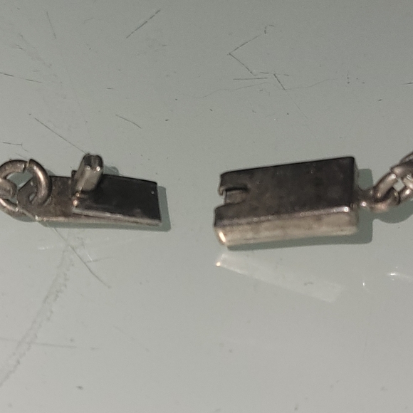 vintage Mexico sterling silver 925 turquoise chip inlay aztec motif necklace - Picture 8 of 12